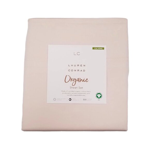 LC Lauren Conrad 300 Thread Count Organic Cotton Sateen Sheet Set - Picture 1 of 2